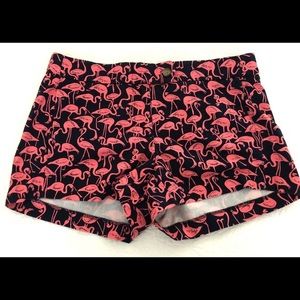 J. Crew factory navy and pink flamingo shorts